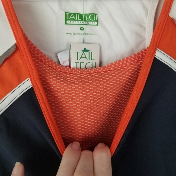 NWT TailTech Navy/Orange Athletic Tank w/ Shelf Bra Size M Tennis Pickleball - Picture 3 of 13